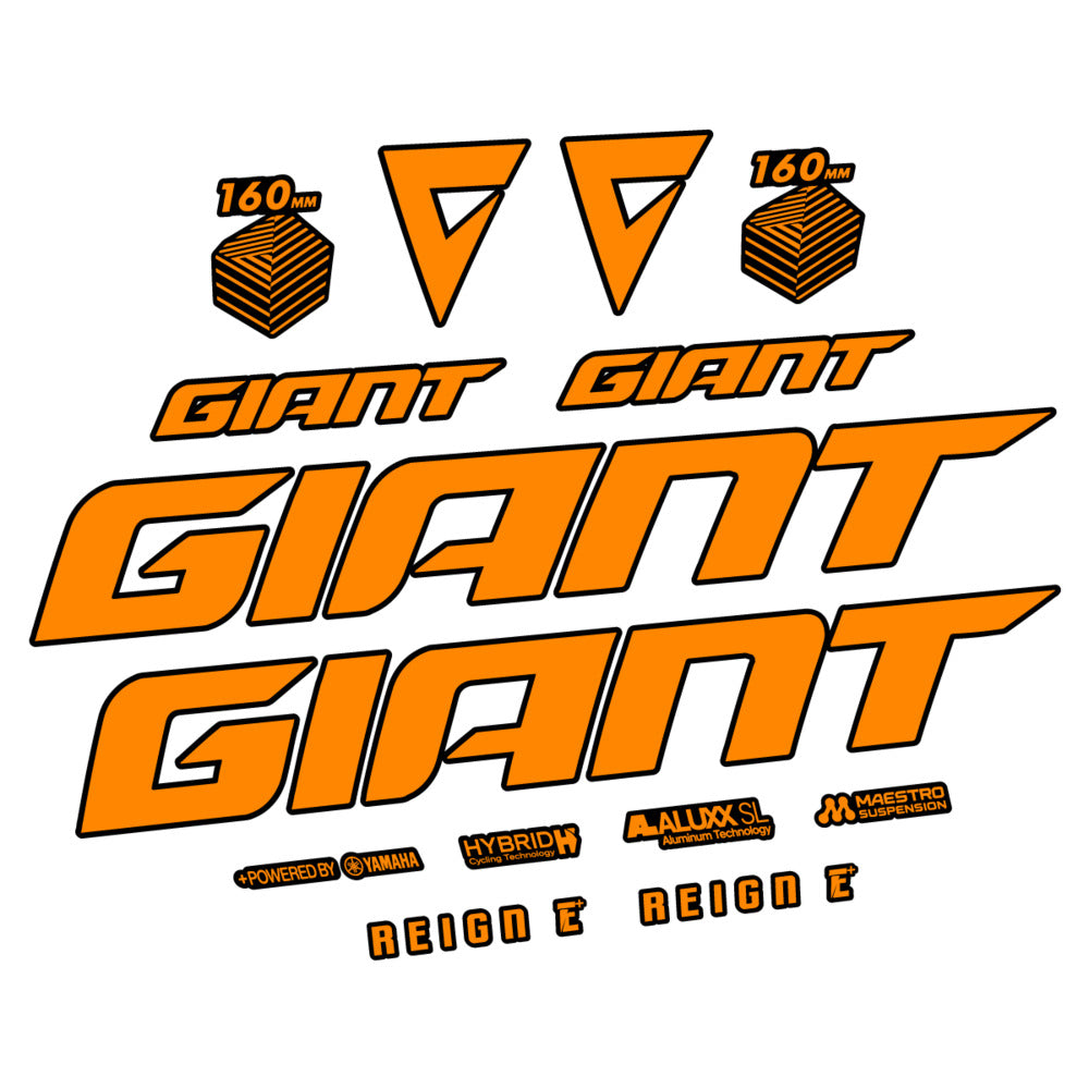 Stickers for Giant E-Bike Reign Advanced 2022-2023, Frame vinyl decals - Saffron Yellow