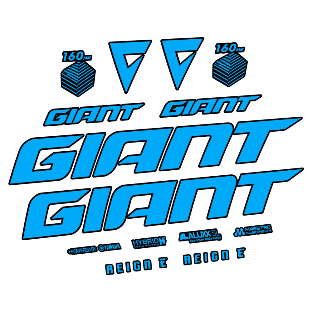Stickers for Giant E-Bike Reign Advanced 2022-2023, Frame vinyl decals - Light Blue
