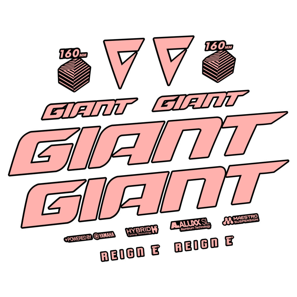 Stickers for Giant E-Bike Reign Advanced 2022-2023, Frame vinyl decals - Salmon Pink