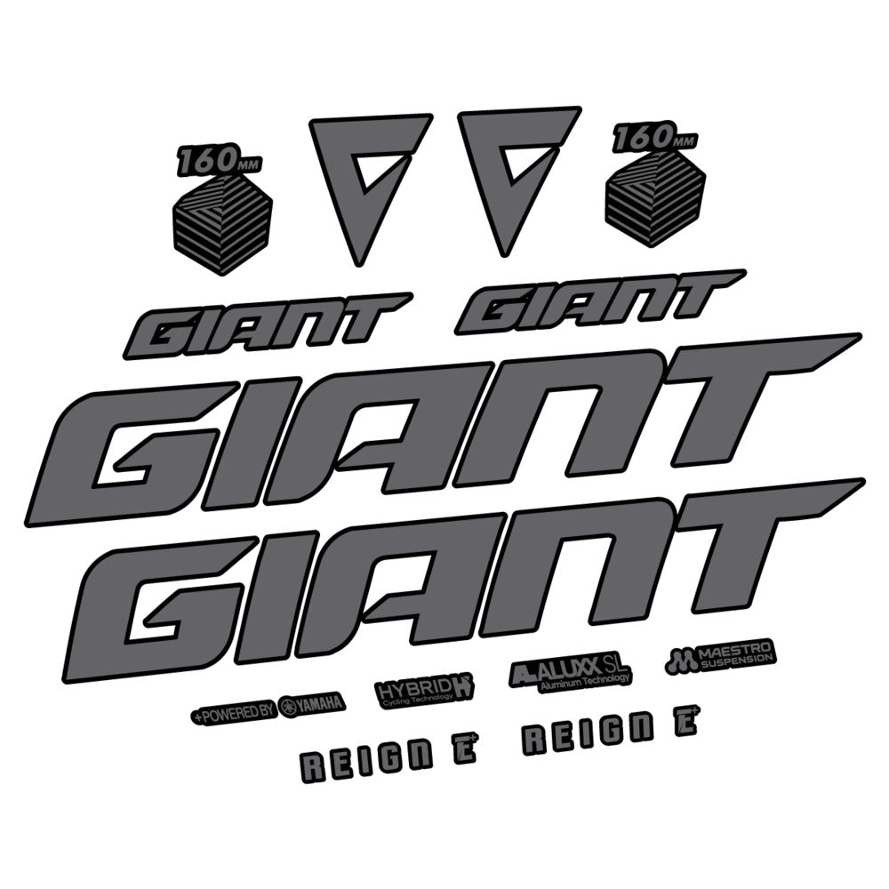 Stickers for Giant E-Bike Reign Advanced 2022-2023, Frame vinyl decals - Medium Grey