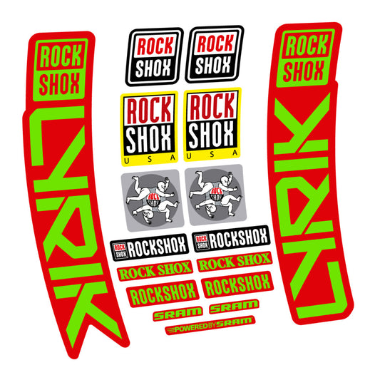 Stickers for RockShox Lyrik 2027, Fork vinyl decals (v2) - Apple Green