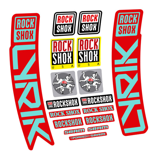 Stickers for RockShox Lyrik 2027, Fork vinyl decals (v2) - Blue Green