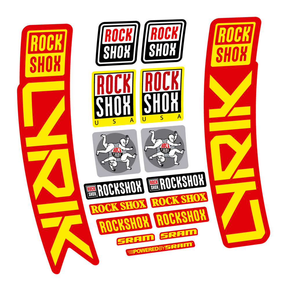 Stickers for RockShox Lyrik 2027, Fork vinyl decals (v2) - Yellow