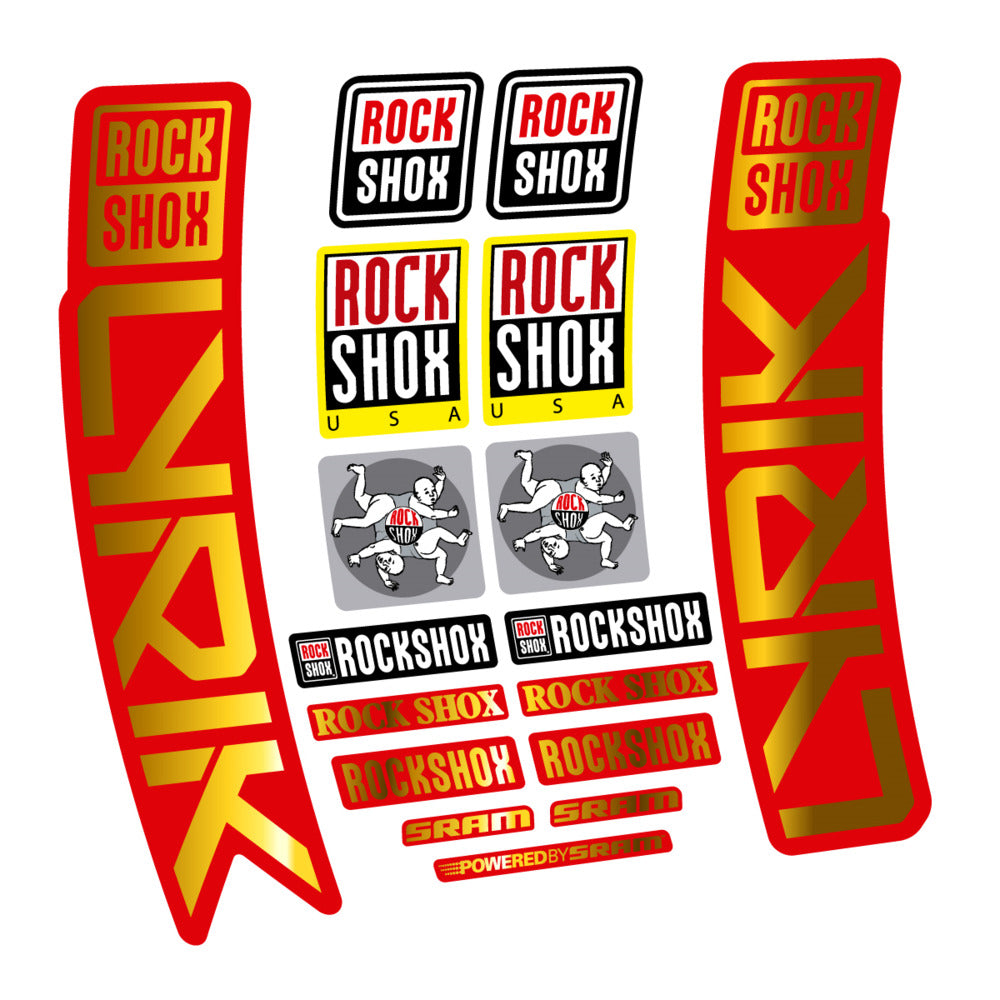 Stickers for RockShox Lyrik 2027, Fork vinyl decals (v2) - Chrome Gold