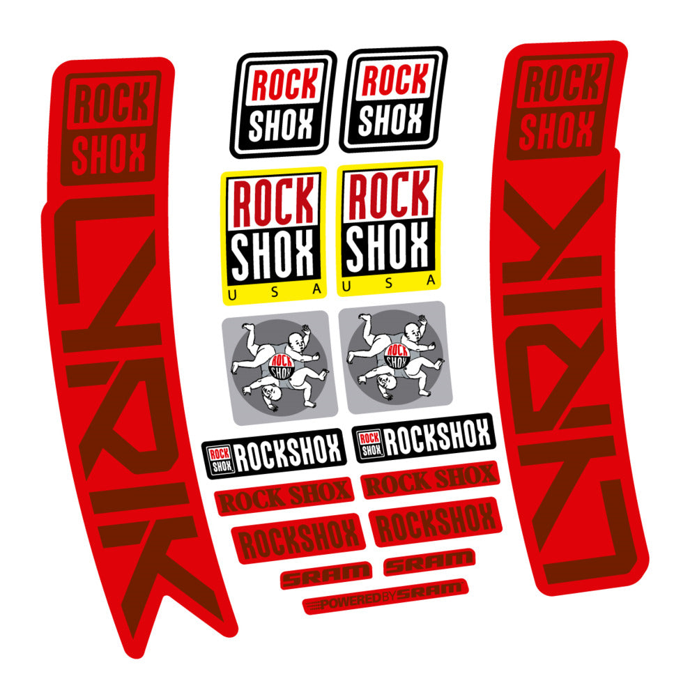 Stickers for RockShox Lyrik 2027, Fork vinyl decals (v2) - Brown