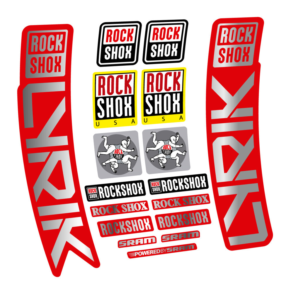 Stickers for RockShox Lyrik 2027, Fork vinyl decals (v2) - Chrome Silver