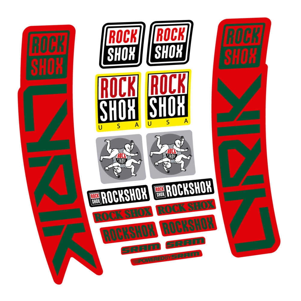 Stickers for RockShox Lyrik 2027, Fork vinyl decals (v2) - Dark Green