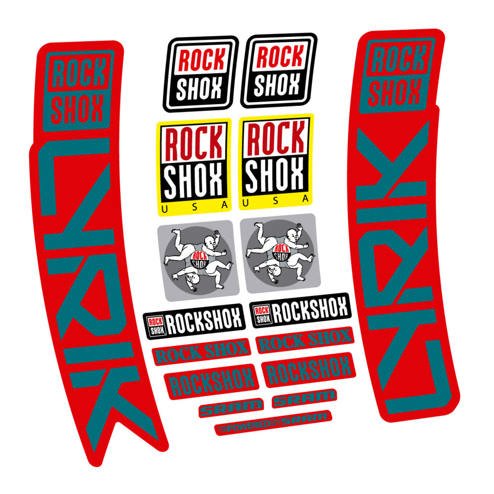 Stickers for RockShox Lyrik 2027, Fork vinyl decals (v2) - Dark Turquoise