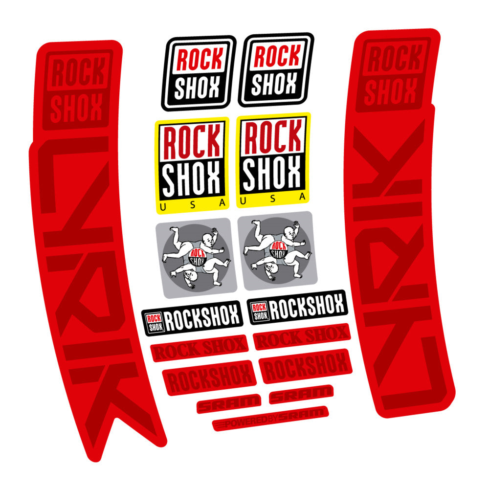 Stickers for RockShox Lyrik 2027, Fork vinyl decals (v2) - Dark Red