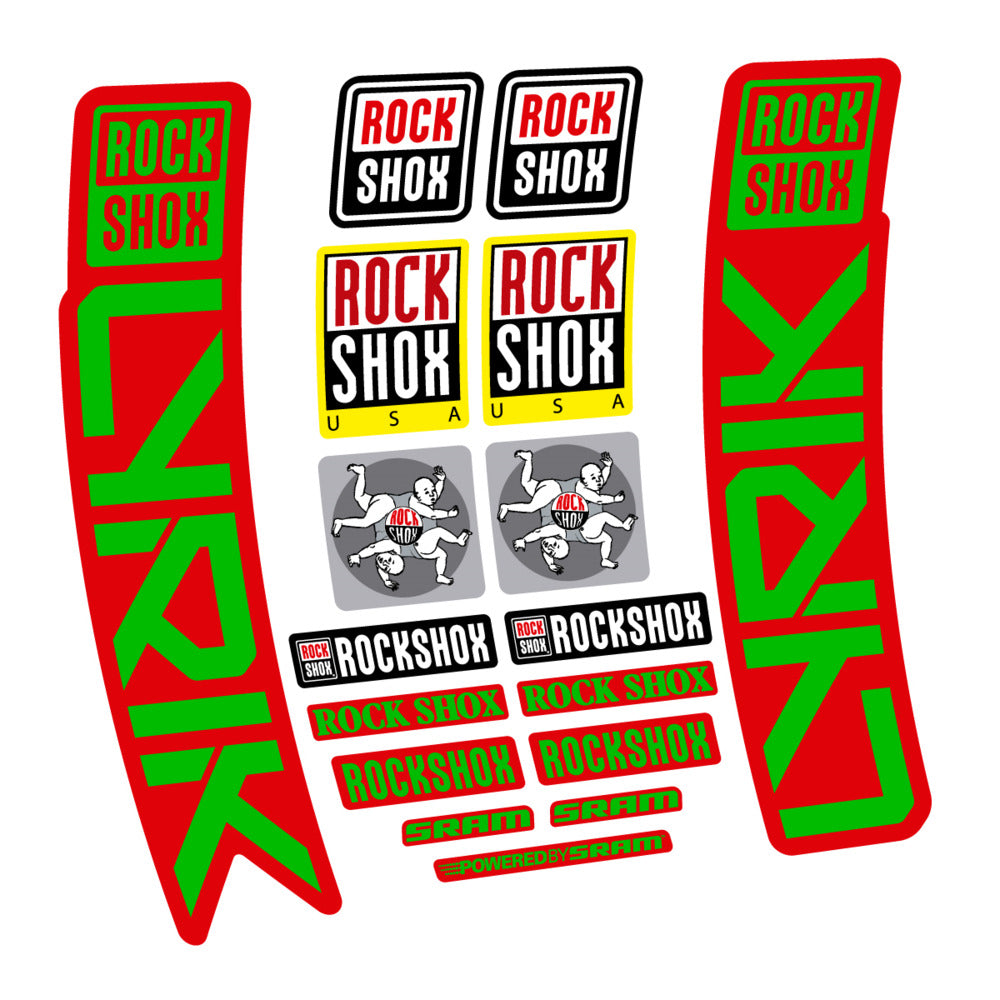 Stickers for RockShox Lyrik 2027, Fork vinyl decals (v2) - Grass Green