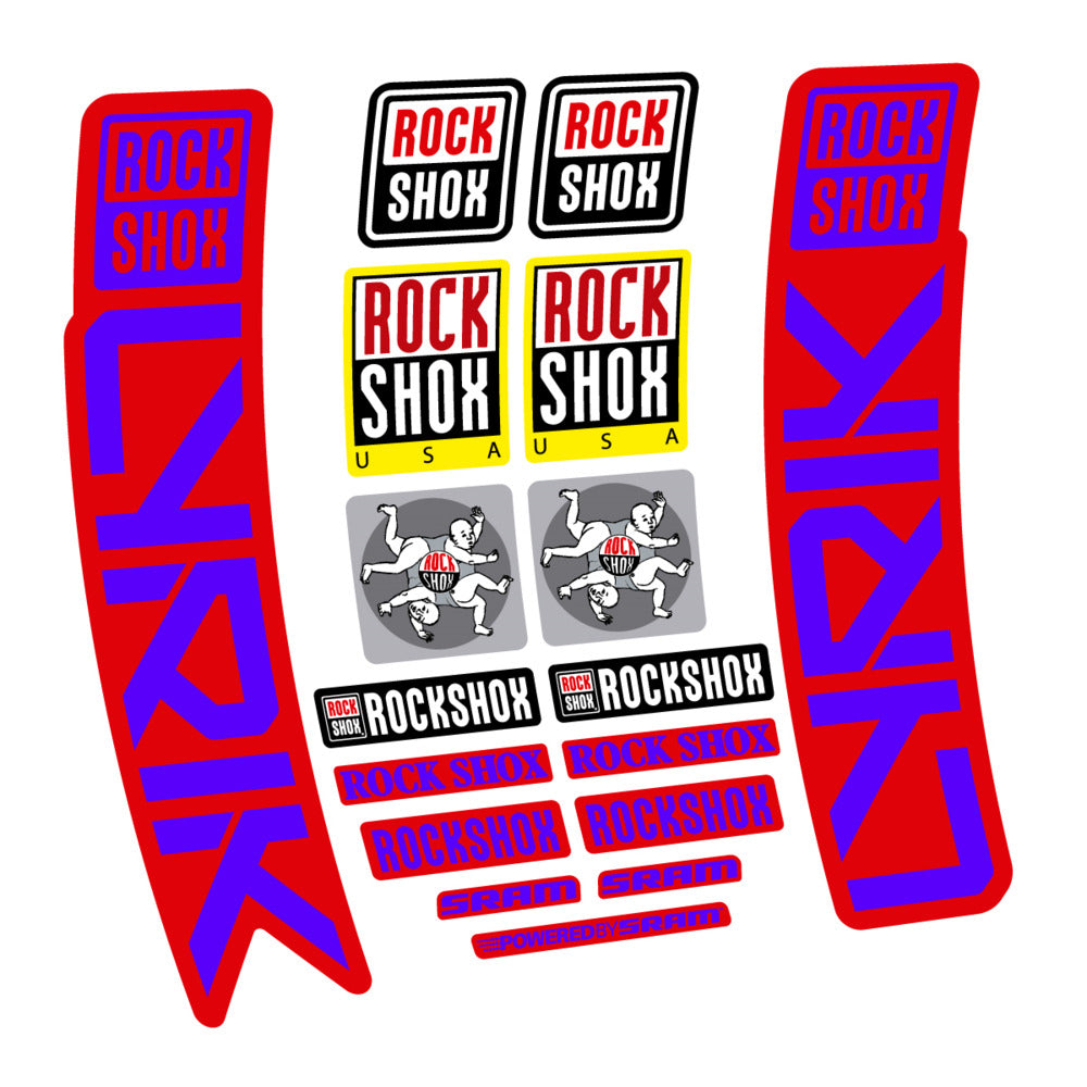 Stickers for RockShox Lyrik 2027, Fork vinyl decals (v2) - Reflex Blue