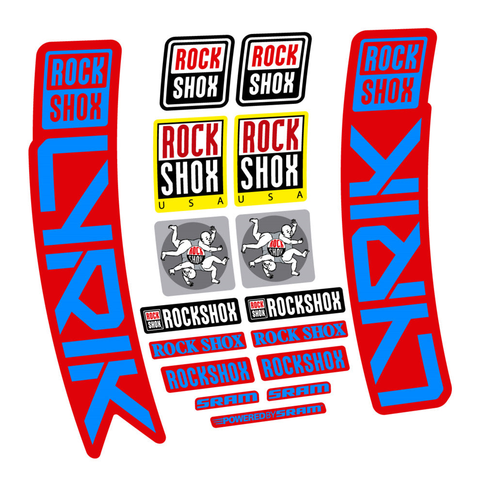 Stickers for RockShox Lyrik 2027, Fork vinyl decals (v2) - Luminous Cyan