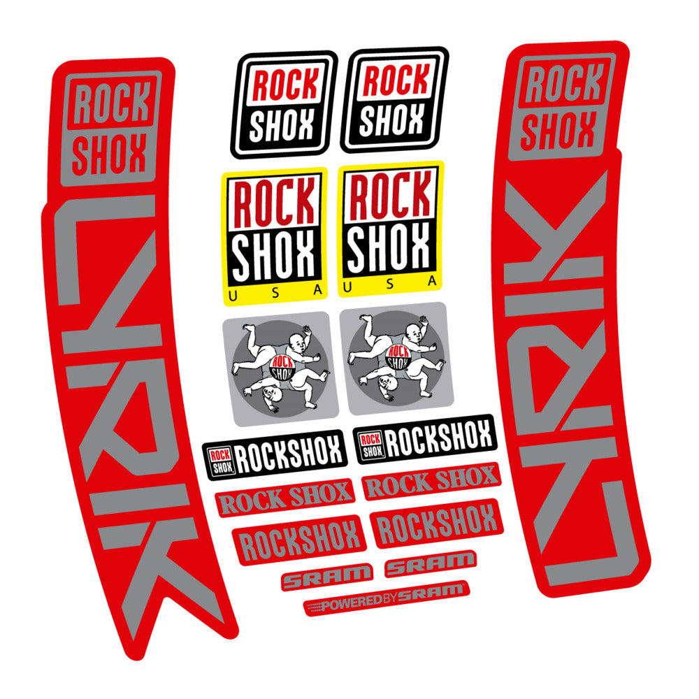 Stickers for RockShox Lyrik 2027, Fork vinyl decals (v2) - Traffic Grey