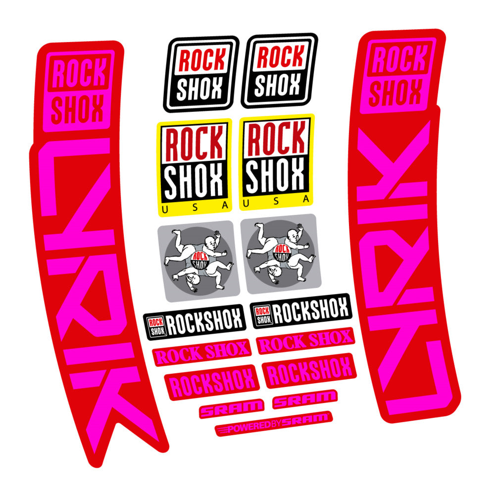 Stickers for RockShox Lyrik 2027, Fork vinyl decals (v2) - Fuchsia Neon