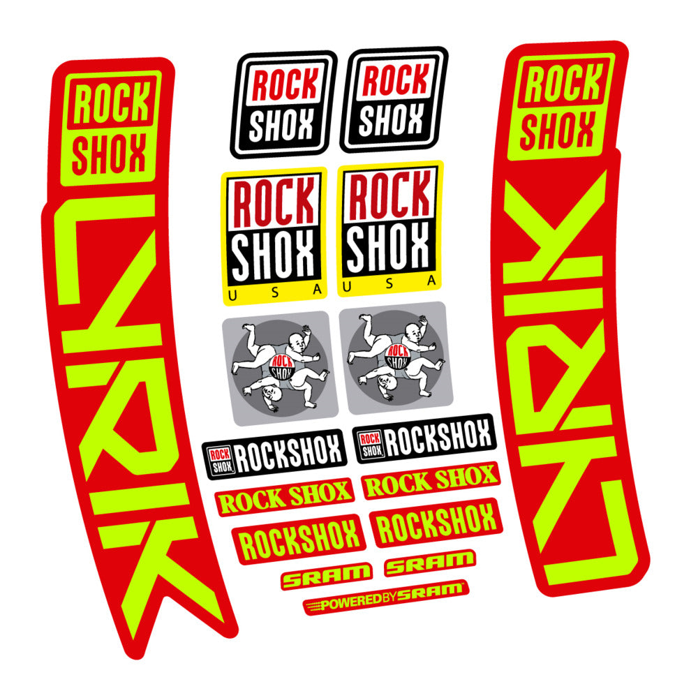 Stickers for RockShox Lyrik 2027, Fork vinyl decals (v2) - Lime Neon