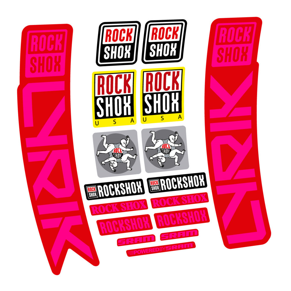 Stickers for RockShox Lyrik 2027, Fork vinyl decals (v2) - Neon Pink