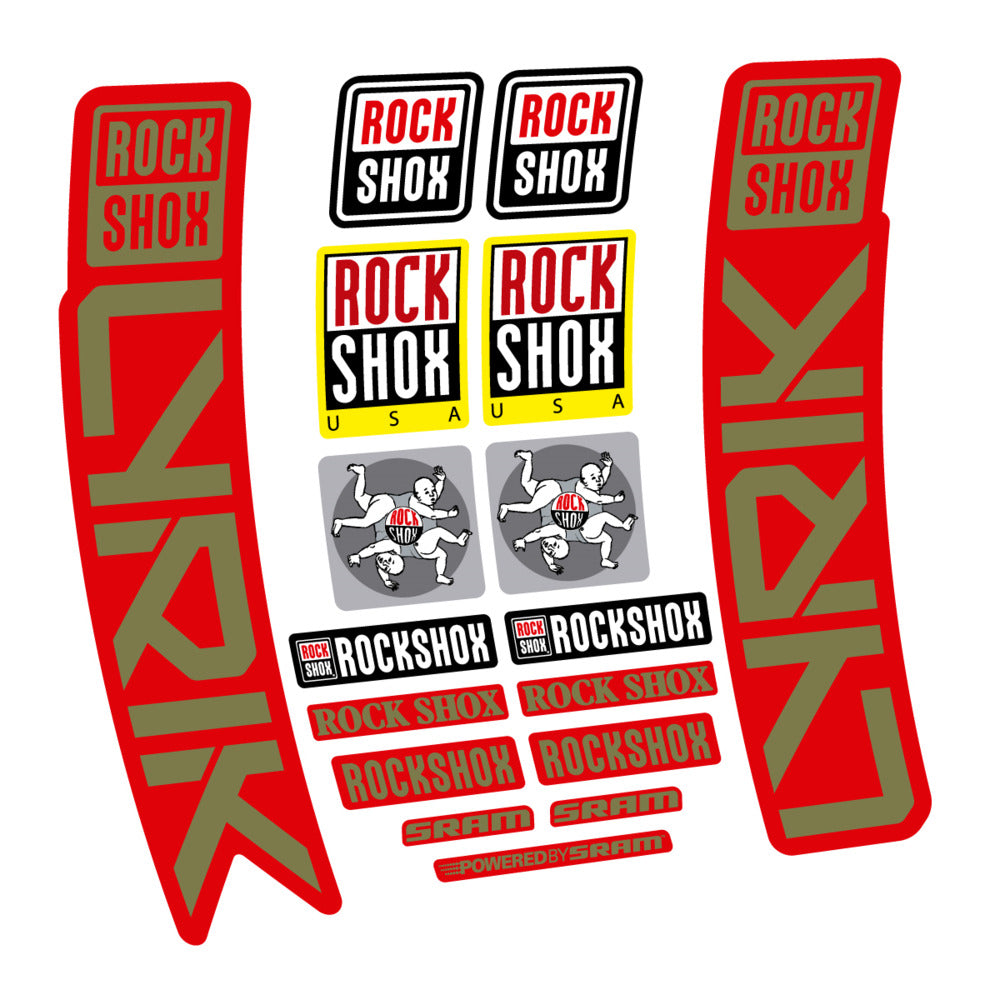 Stickers for RockShox Lyrik 2027, Fork vinyl decals (v2) - Khaki