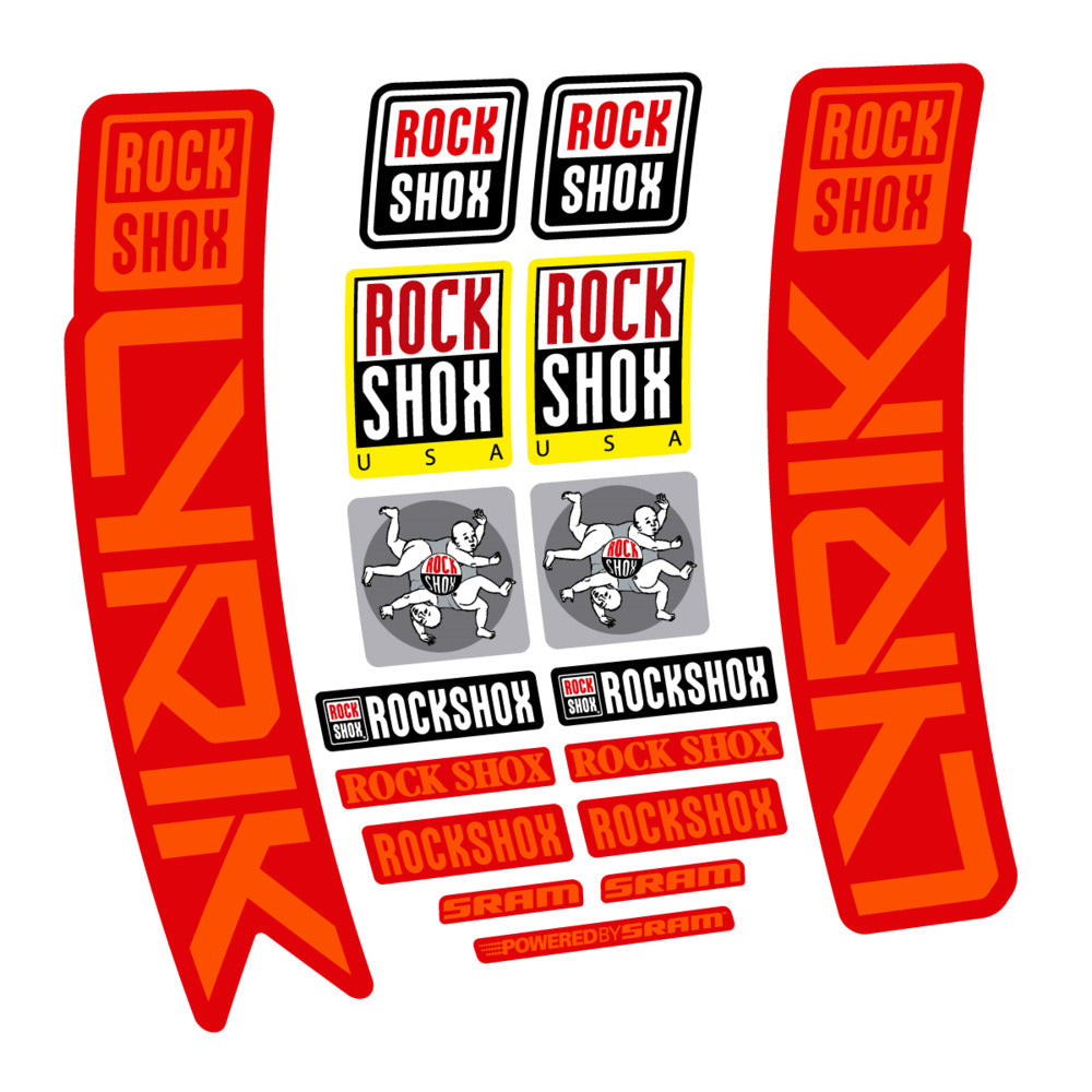 Stickers for RockShox Lyrik 2027, Fork vinyl decals (v2) - Orange