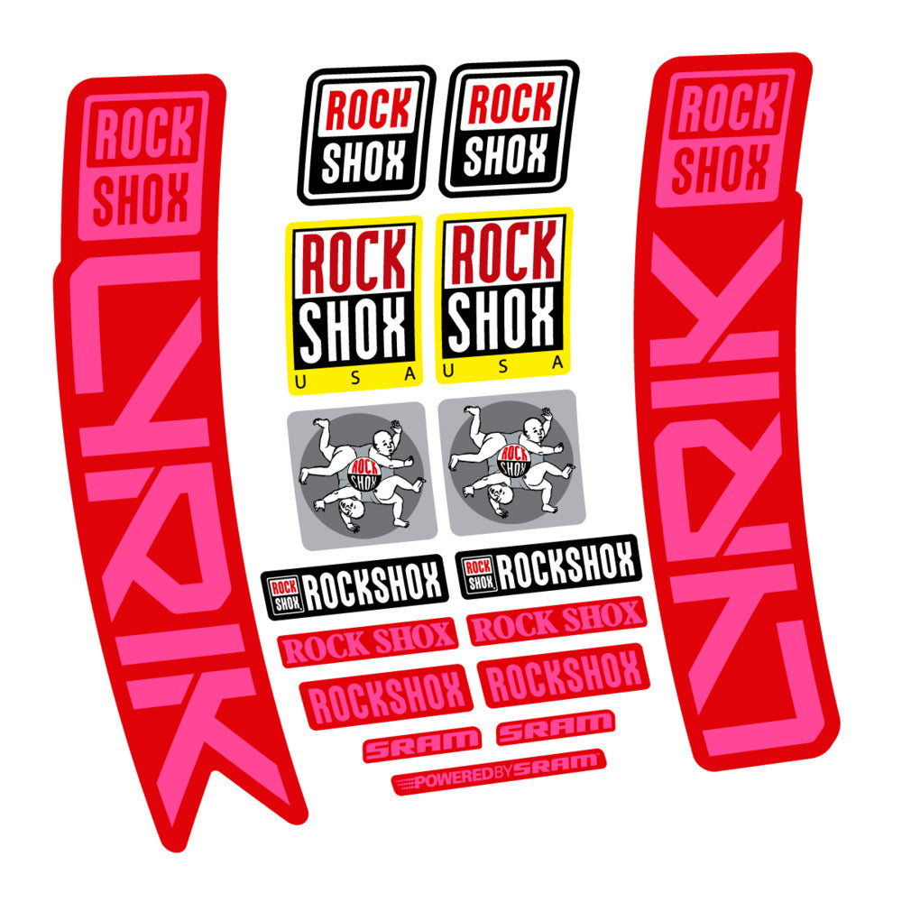 Stickers for RockShox Lyrik 2027, Fork vinyl decals (v2) - Bubblegum Pink