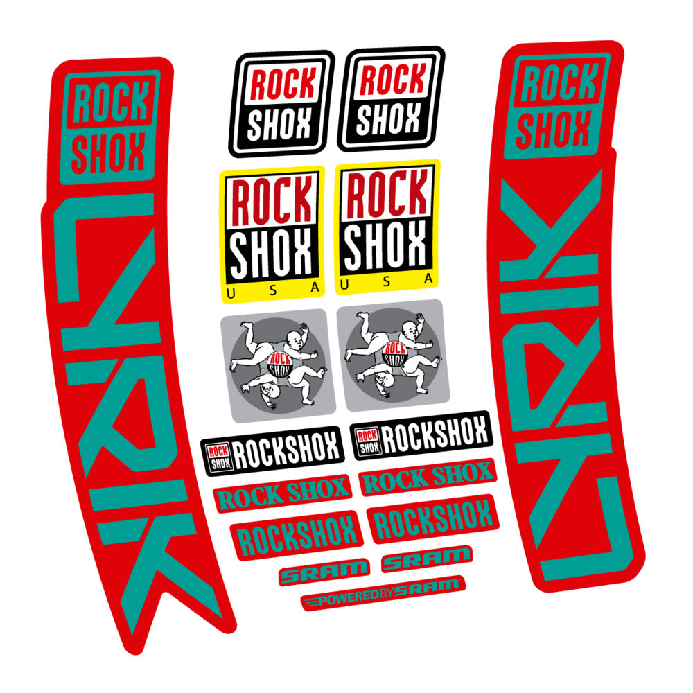 Stickers for RockShox Lyrik 2027, Fork vinyl decals (v2) - Petrol Turquoise