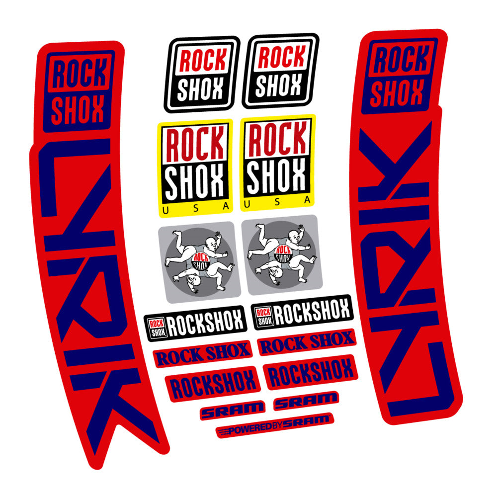Stickers for RockShox Lyrik 2027, Fork vinyl decals (v2) - Scandinavian Blue