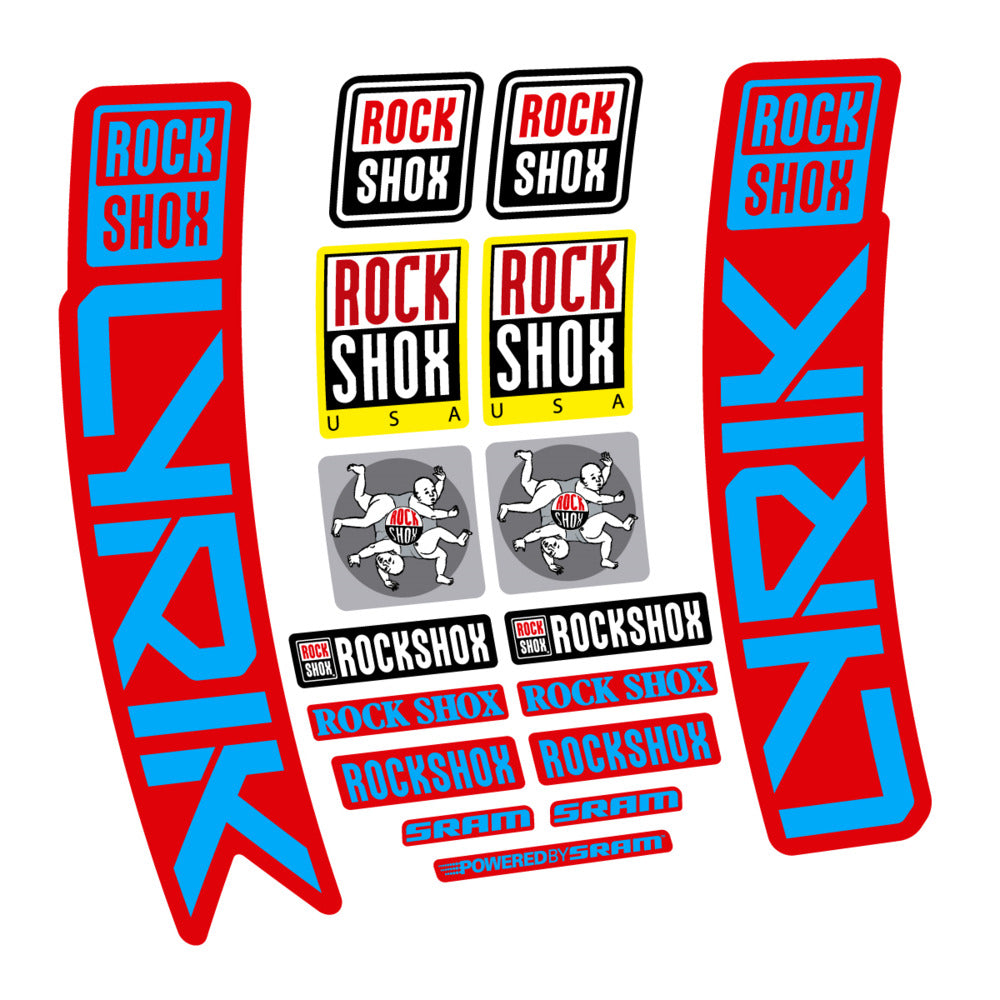 Stickers for RockShox Lyrik 2027, Fork vinyl decals (v2) - Light Blue
