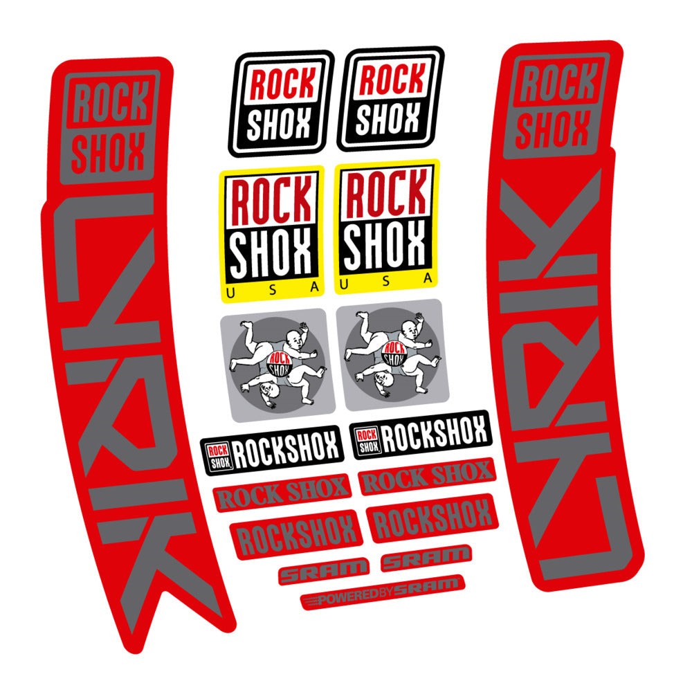 Stickers for RockShox Lyrik 2027, Fork vinyl decals (v2) - Medium Grey