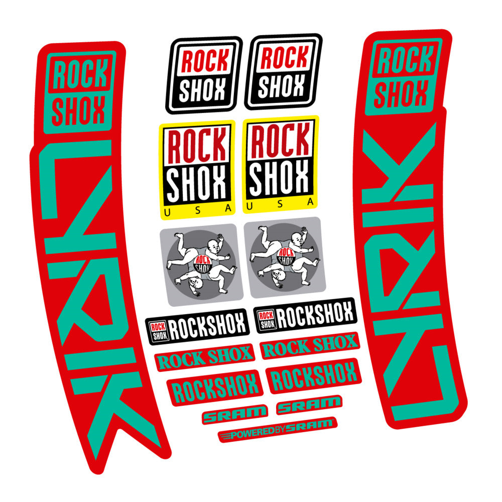 Stickers for RockShox Lyrik 2027, Fork vinyl decals (v2) - Green Turquoise