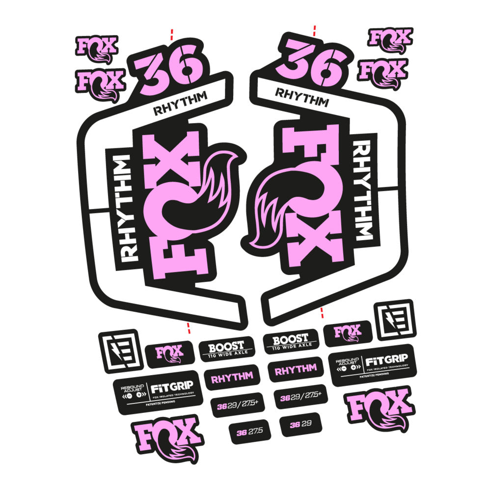 Stickers for Fox 36 Rhythm 2019-2020, Fork vinyl decals - Light Lilac
