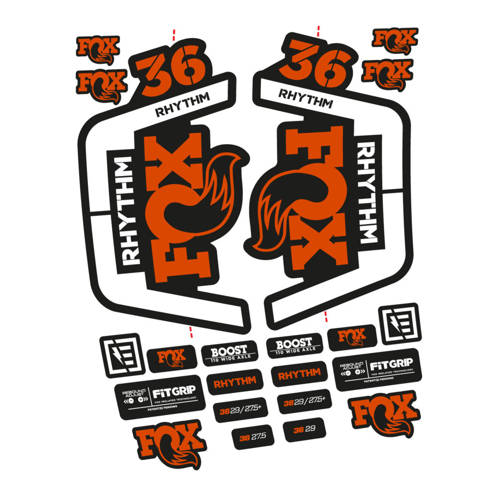 Stickers for Fox 36 Rhythm 2019-2020, Fork vinyl decals - Clay