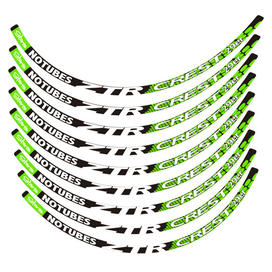 Stickers for Notubes ZTR Crest 29 MTB, Mountain Wheel vinyl decals - Apple Green