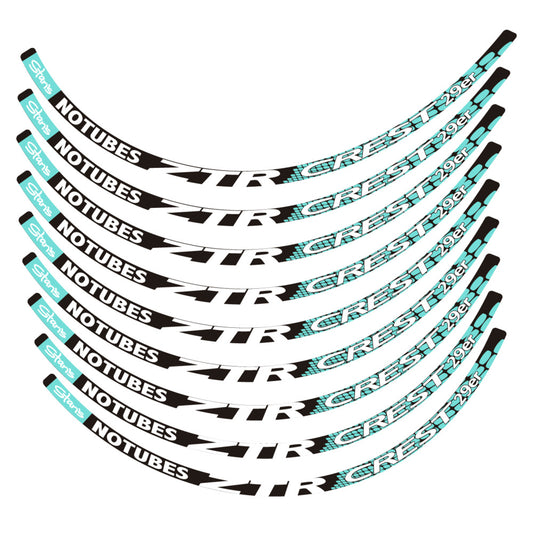 Stickers for Notubes ZTR Crest 29 MTB, Mountain Wheel vinyl decals - Blue Green
