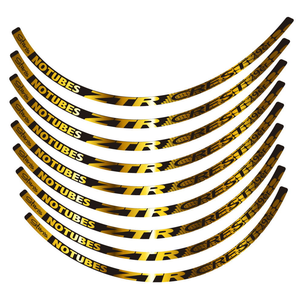 Stickers for Notubes ZTR Crest 29 MTB, Mountain Wheel vinyl decals - Chrome Gold