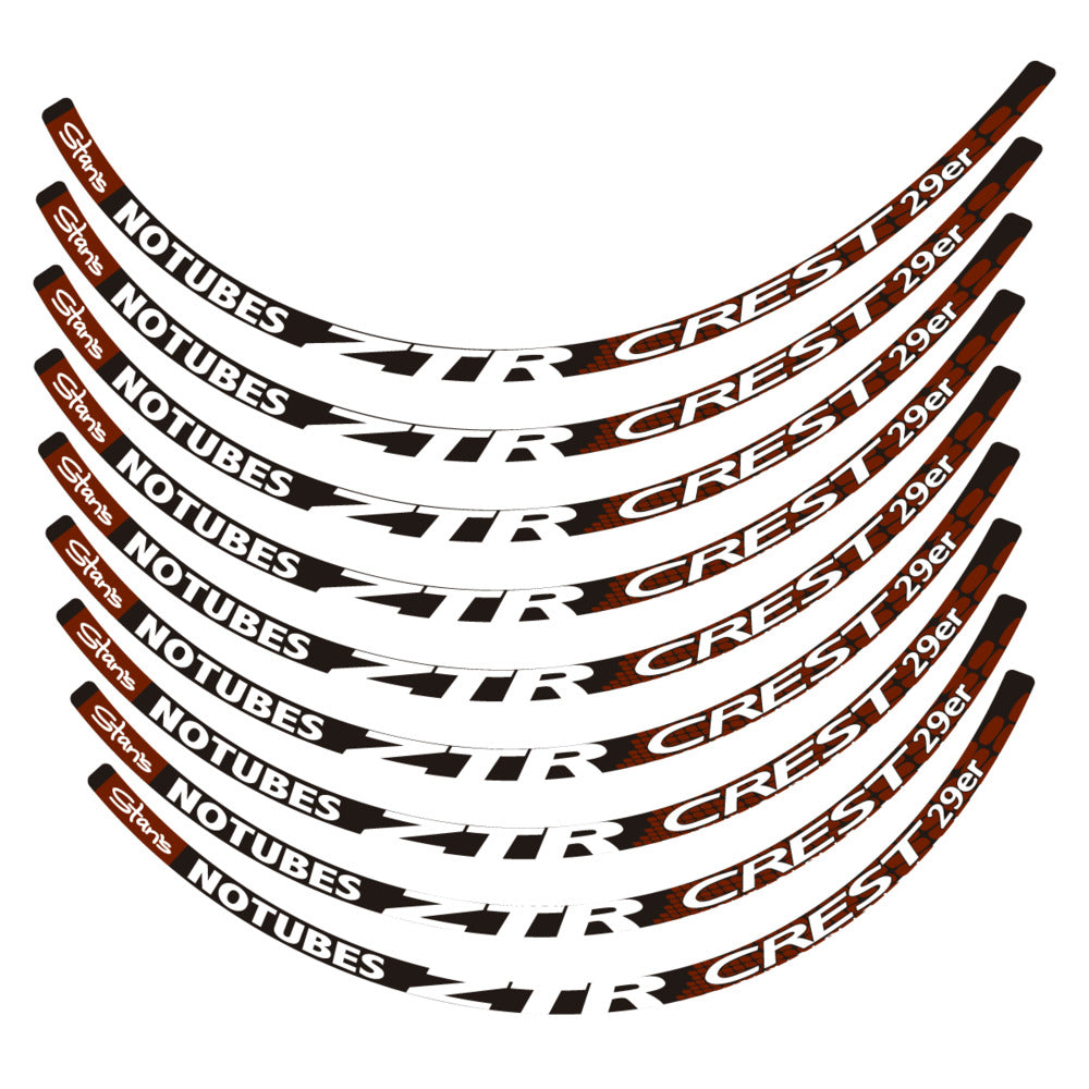 Stickers for Notubes ZTR Crest 29 MTB, Mountain Wheel vinyl decals - Brown