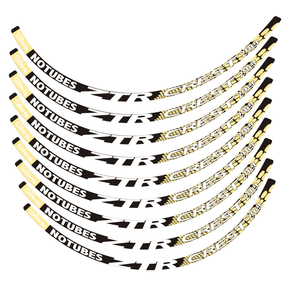 Stickers for Notubes ZTR Crest 29 MTB, Mountain Wheel vinyl decals - Cream