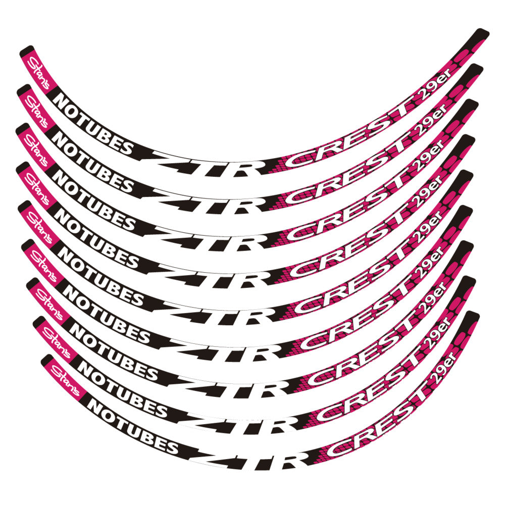 Stickers for Notubes ZTR Crest 29 MTB, Mountain Wheel vinyl decals - Dark Pink