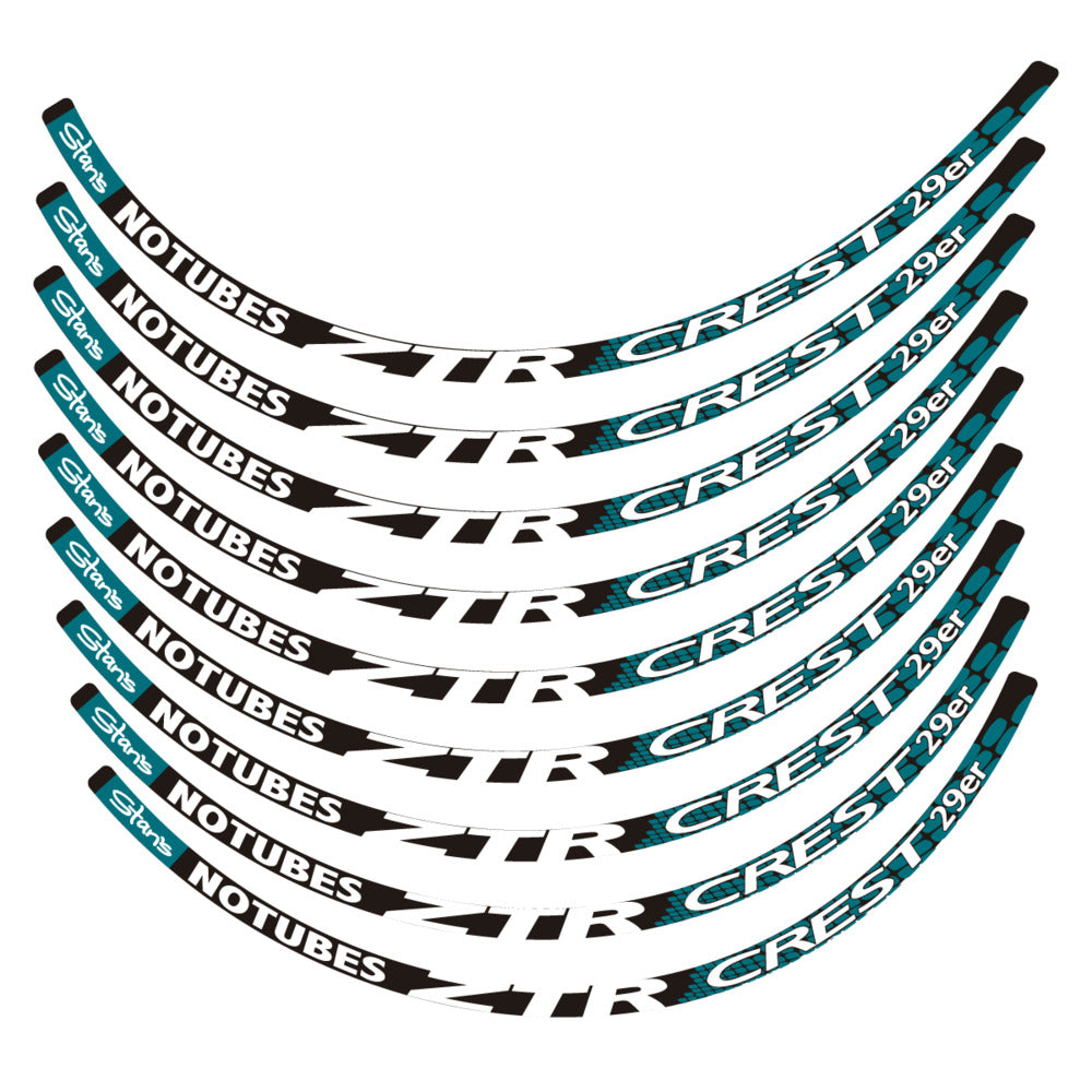 Stickers for Notubes ZTR Crest 29 MTB, Mountain Wheel vinyl decals - Dark Turquoise