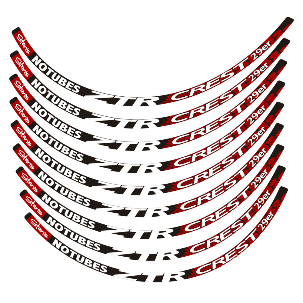 Stickers for Notubes ZTR Crest 29 MTB, Mountain Wheel vinyl decals - Dark Red