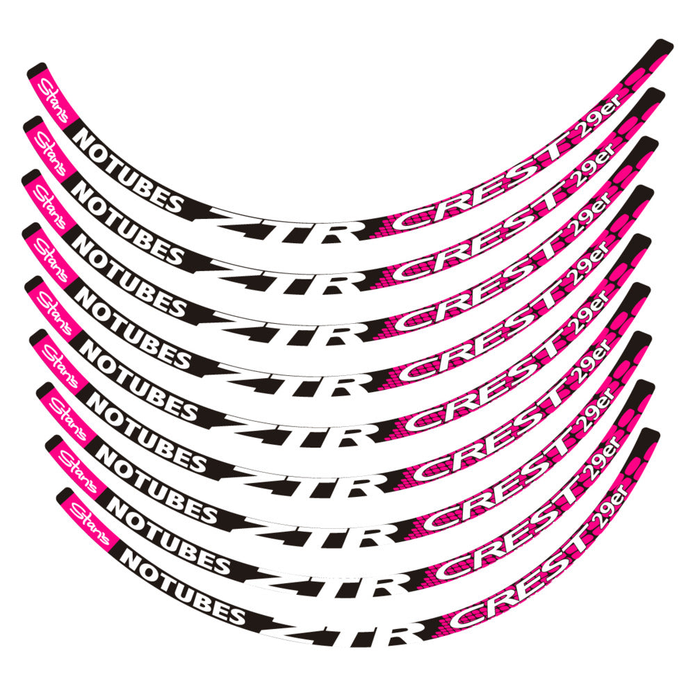 Stickers for Notubes ZTR Crest 29 MTB, Mountain Wheel vinyl decals - Fuchsia