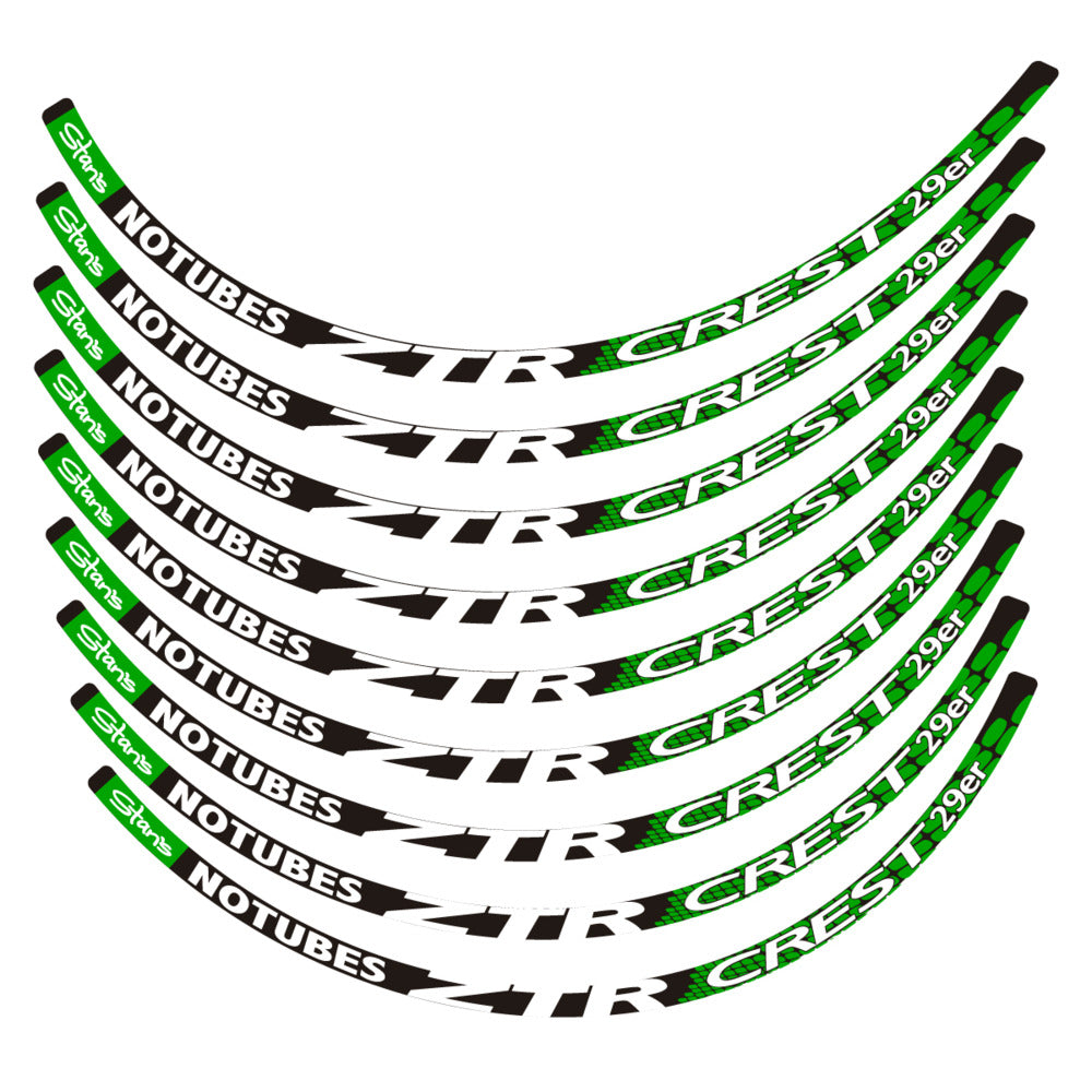 Stickers for Notubes ZTR Crest 29 MTB, Mountain Wheel vinyl decals - Green
