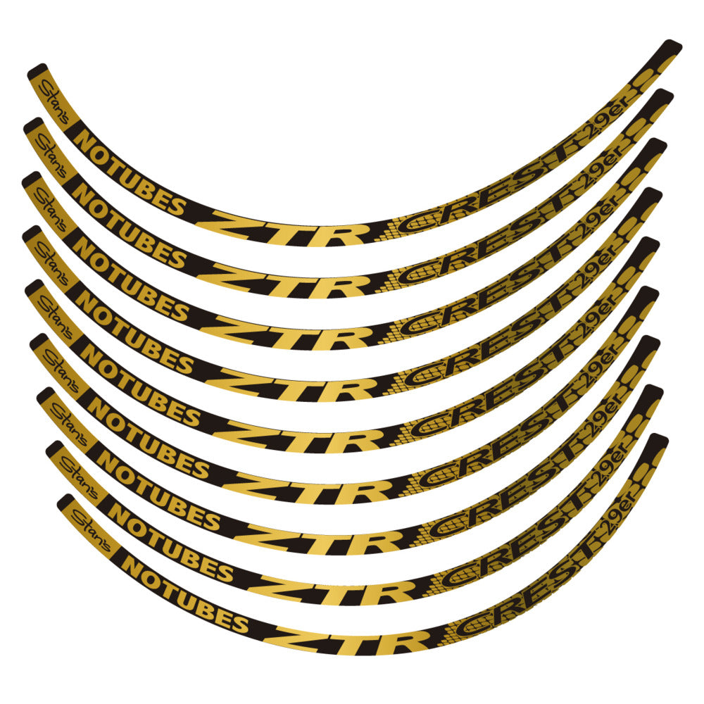 Stickers for Notubes ZTR Crest 29 MTB, Mountain Wheel vinyl decals - Gold