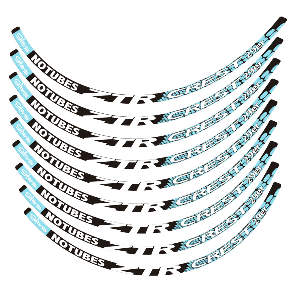 Stickers for Notubes ZTR Crest 29 MTB, Mountain Wheel vinyl decals - Sky Blue