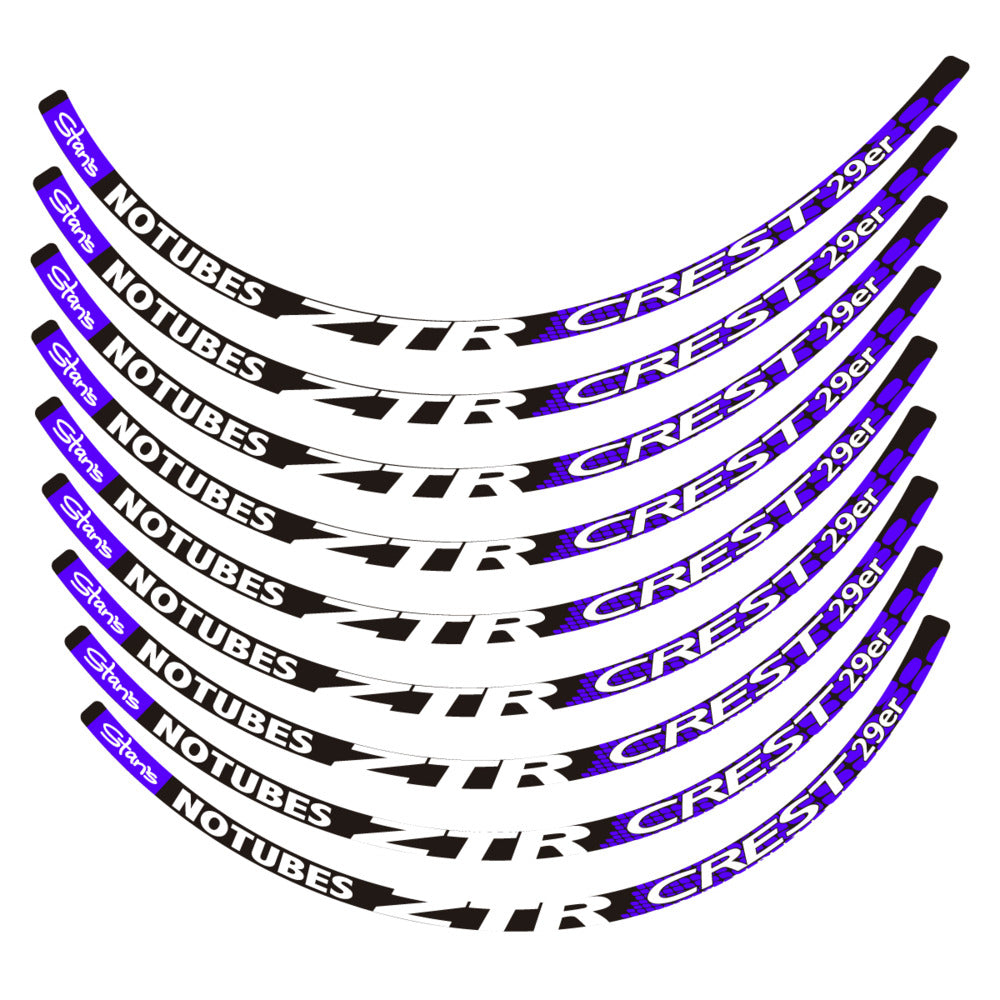Stickers for Notubes ZTR Crest 29 MTB, Mountain Wheel vinyl decals - Reflex Blue