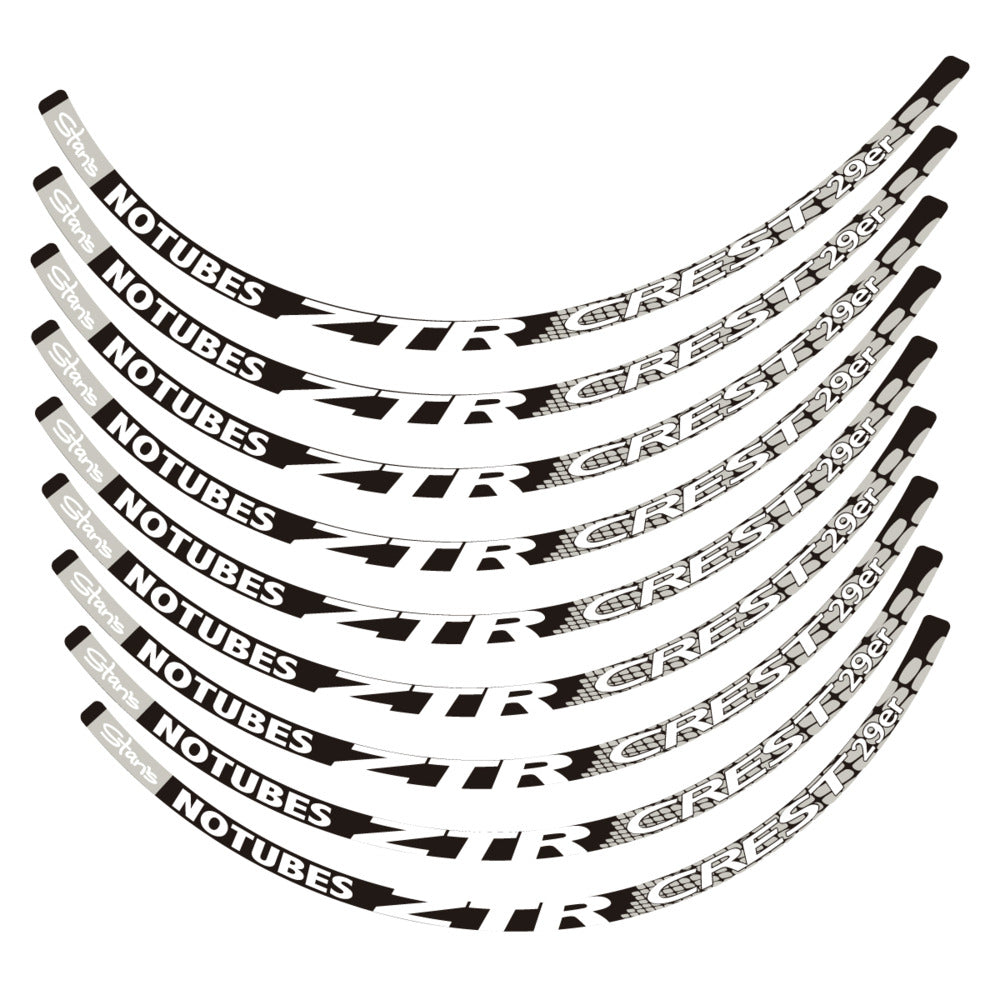Stickers for Notubes ZTR Crest 29 MTB, Mountain Wheel vinyl decals - Light Grey