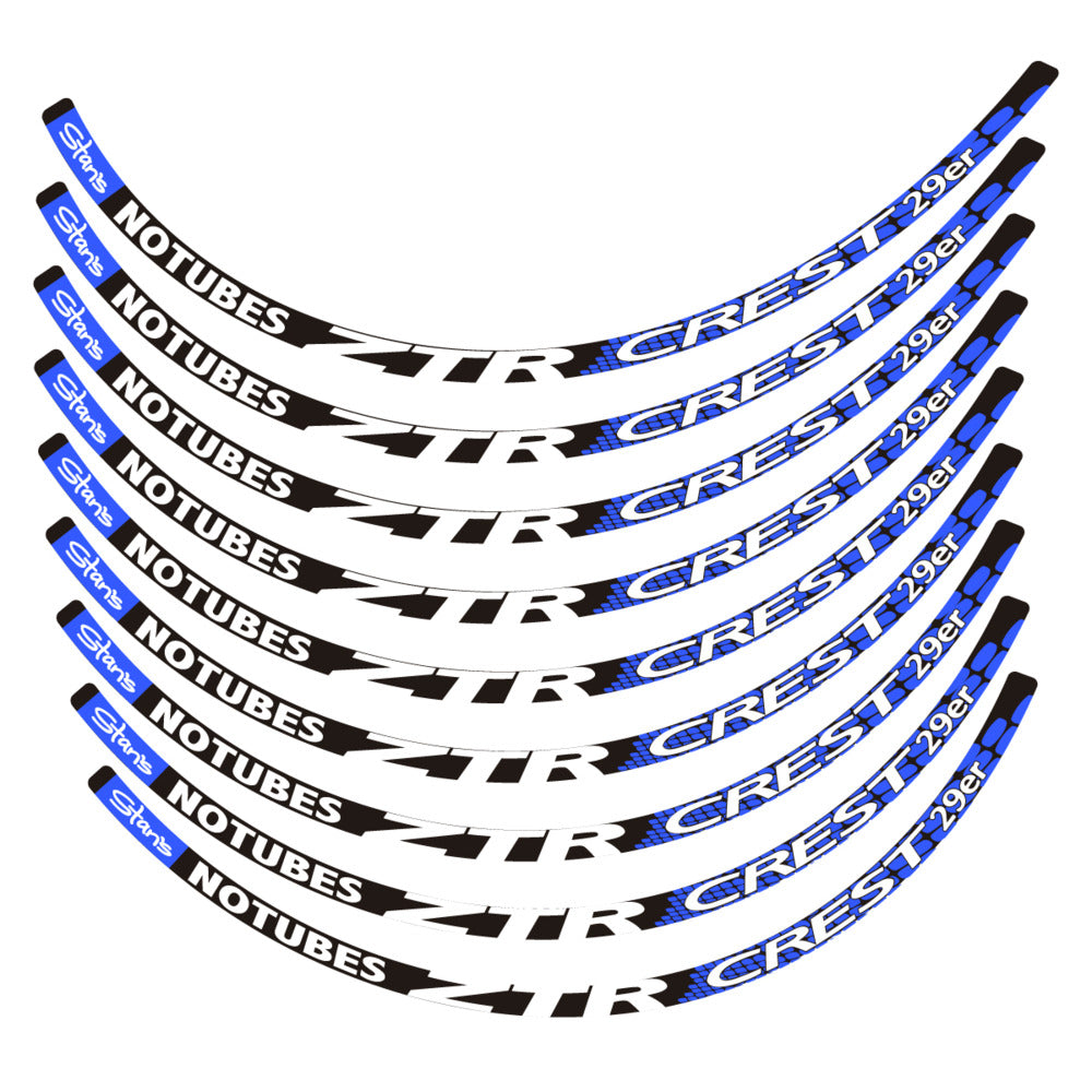 Stickers for Notubes ZTR Crest 29 MTB, Mountain Wheel vinyl decals - Medium Blue