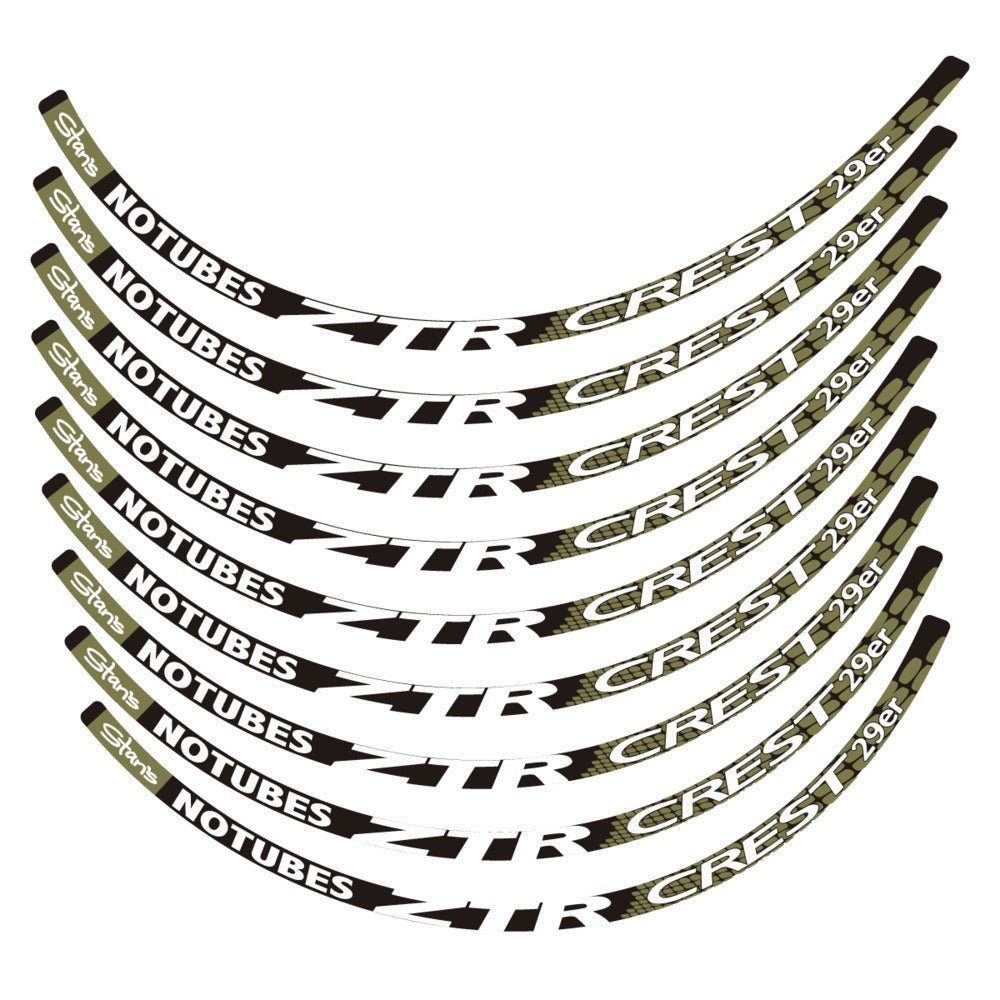 Stickers for Notubes ZTR Crest 29 MTB, Mountain Wheel vinyl decals - Khaki