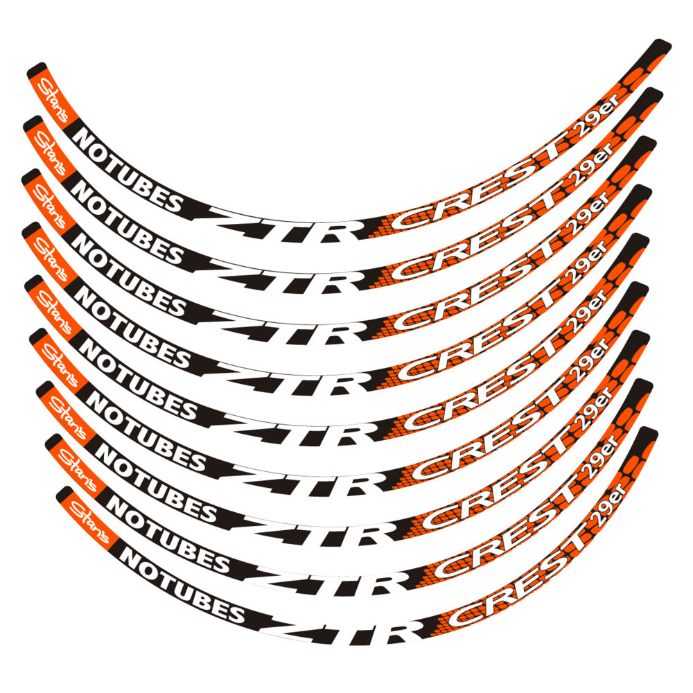 Stickers for Notubes ZTR Crest 29 MTB, Mountain Wheel vinyl decals - Orange