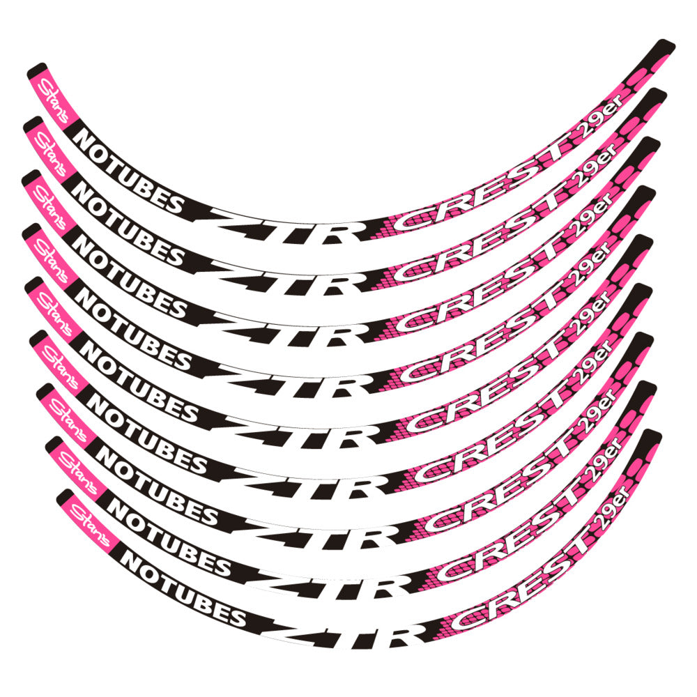 Stickers for Notubes ZTR Crest 29 MTB, Mountain Wheel vinyl decals - Bubblegum Pink
