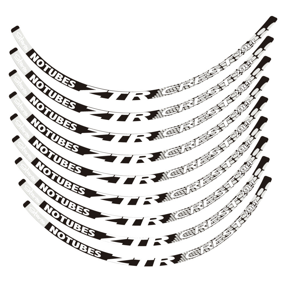 Stickers for Notubes ZTR Crest 29 MTB, Mountain Wheel vinyl decals - Pearl Grey