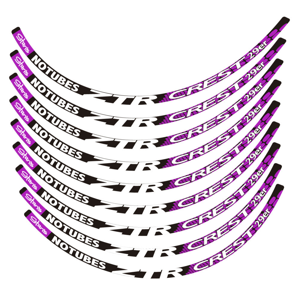 Stickers for Notubes ZTR Crest 29 MTB, Mountain Wheel vinyl decals - Violet Pink